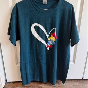 Gildan Blue Short Sleeve Tee with Graphic Design